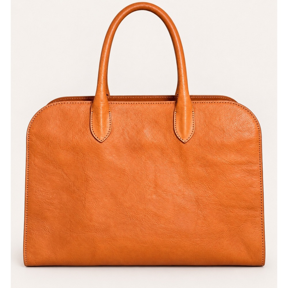 Claudia Firenze Italian Leather Doctor Bag Cognac Satchel Crossbody Tote